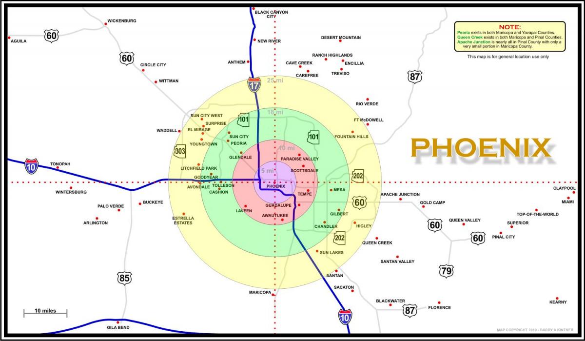 harta e Phoenix zonë