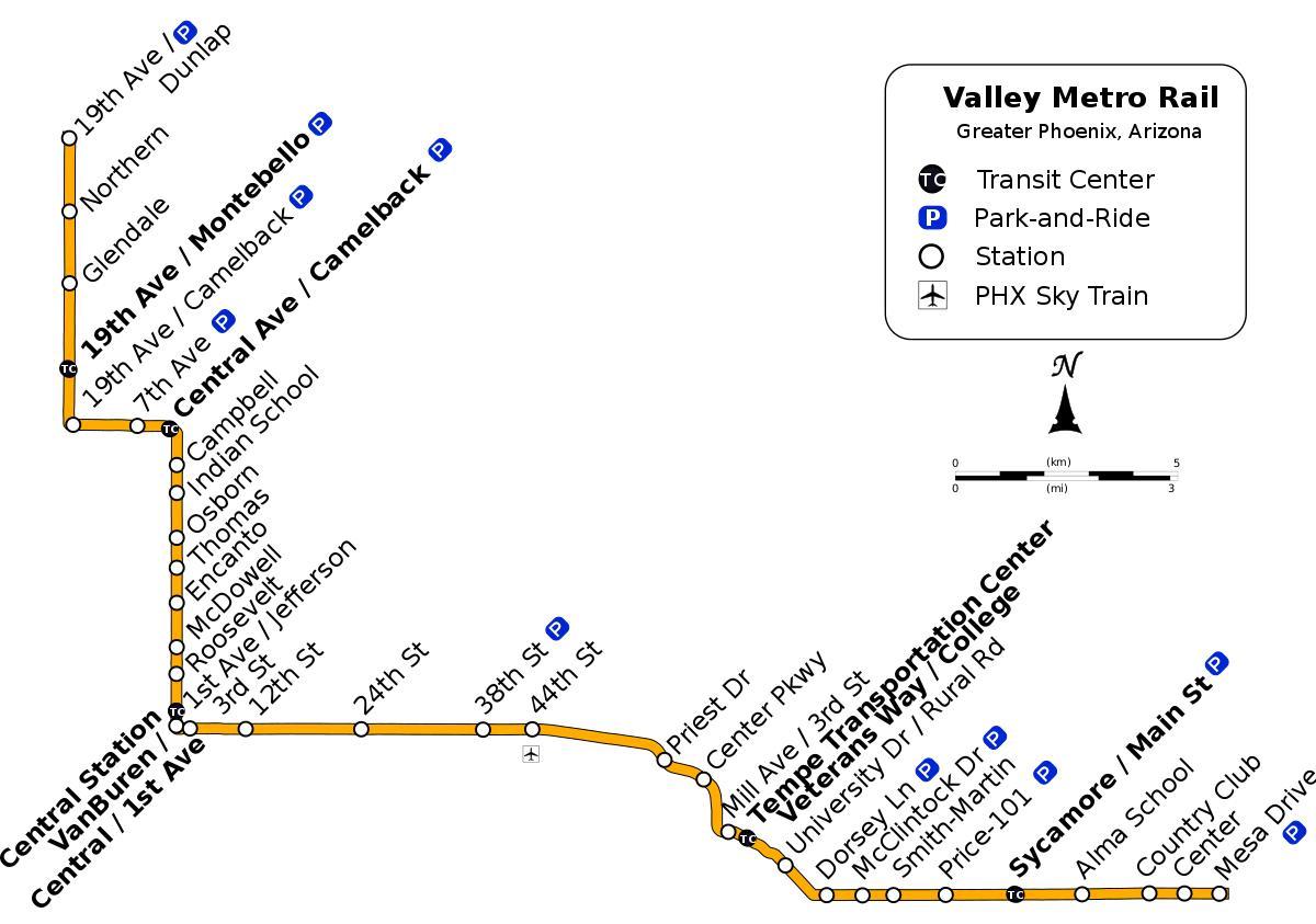 Lugina metro, autobus rrugë hartë