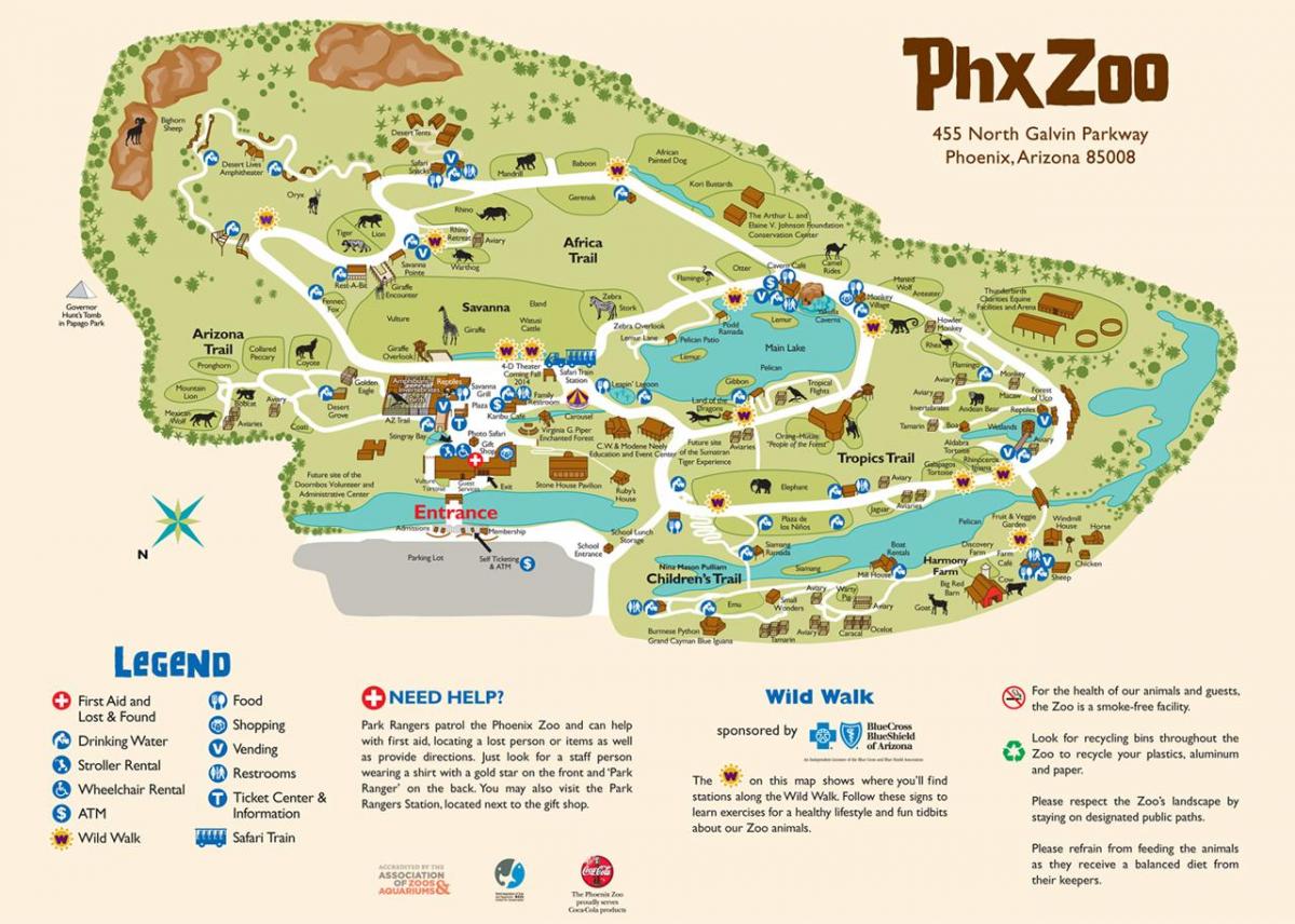 harta e Phoenix kopshtin Zoologjik
