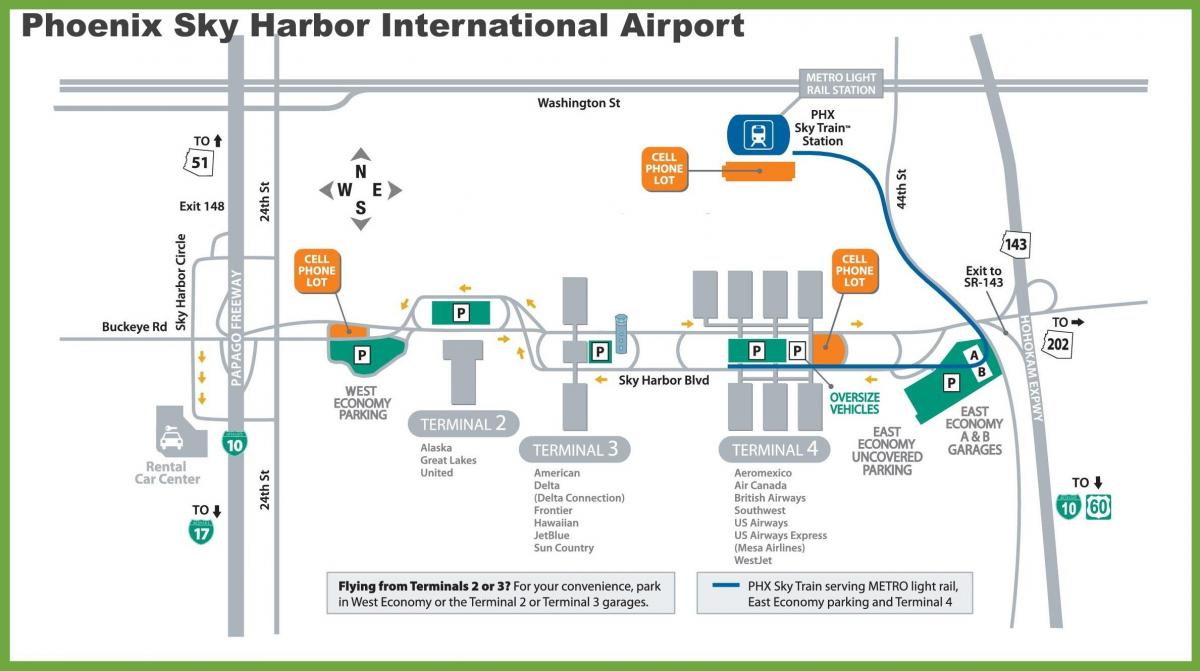 harta e Phoenix aeroport