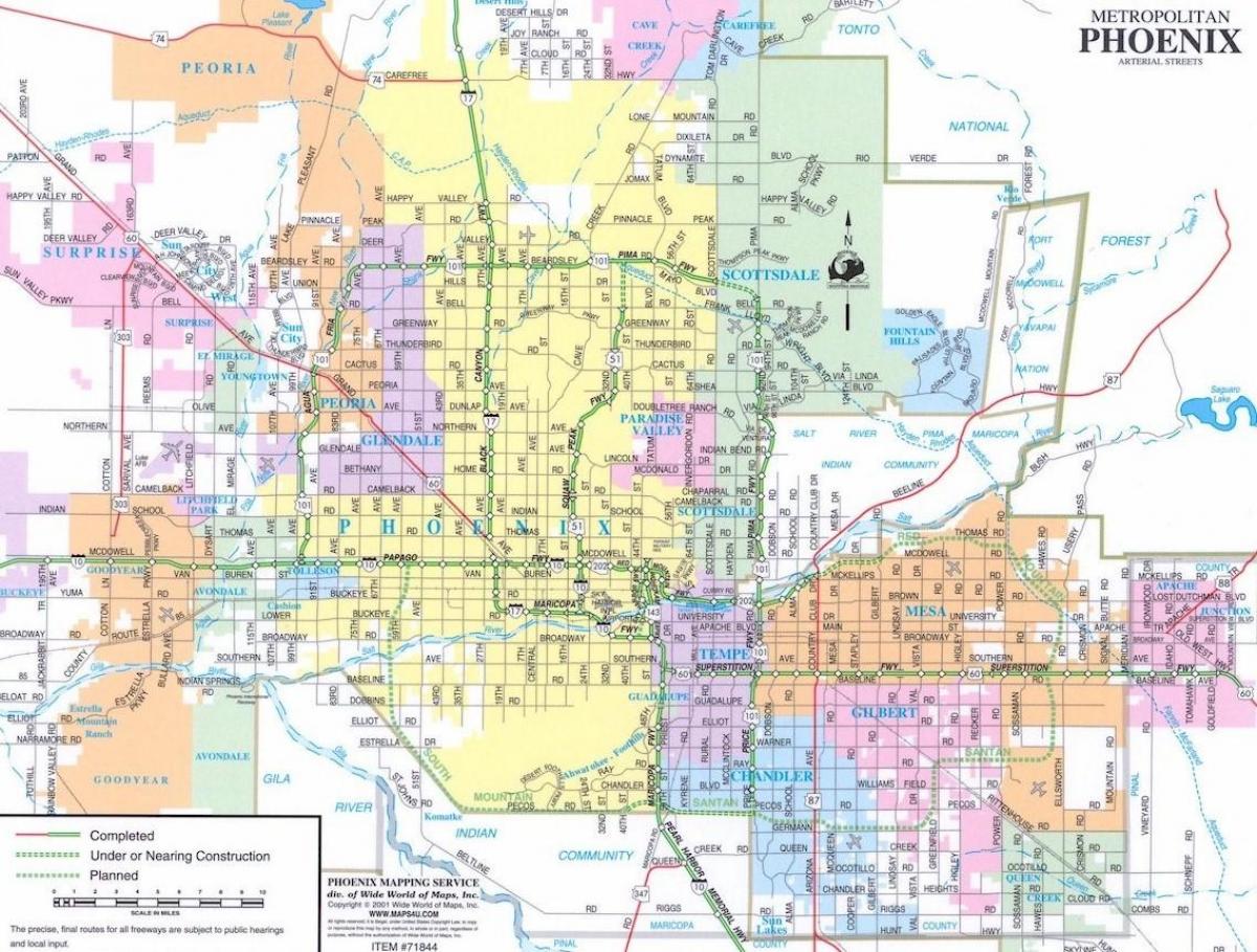 Phoenix hartë të qytetit të Arizonës