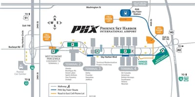 Harta sky harbor aeroport